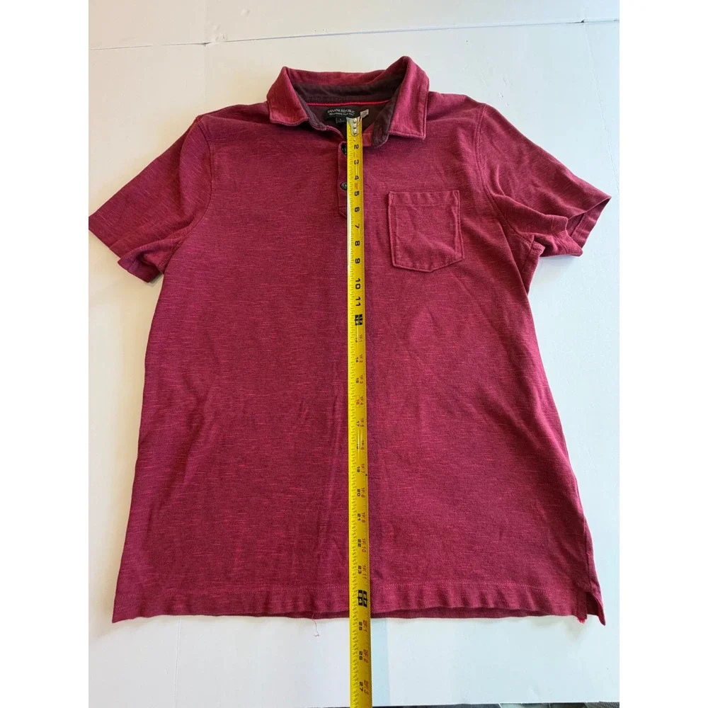 Banana Republic Performance Pique Polo‎ Mens Large Red Short Sleeve